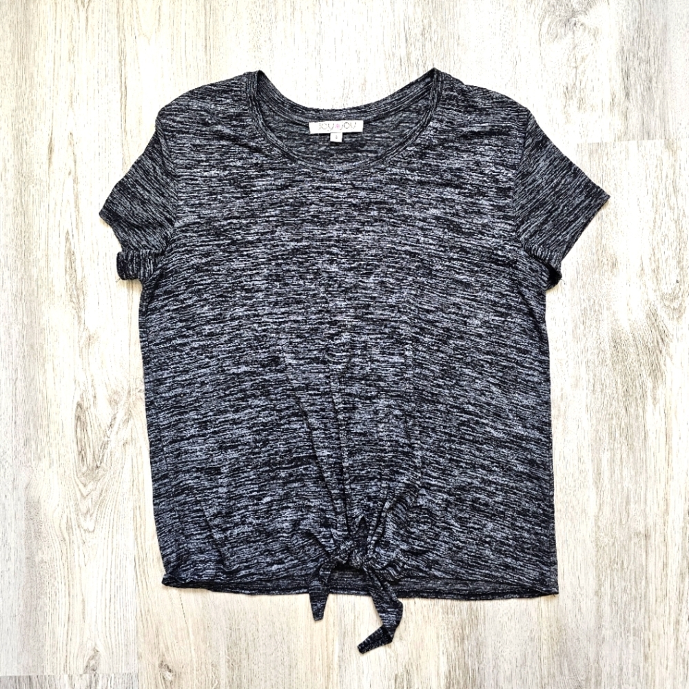 Joy Joy Casual Front Tie Relaxed Fit Tee Shirt Small
